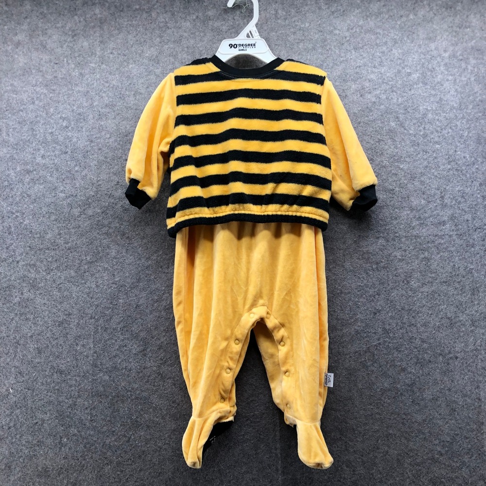 Vintage Y2K First Moments Plush Bumble Bee Halloween Costume Romper 12M Baby